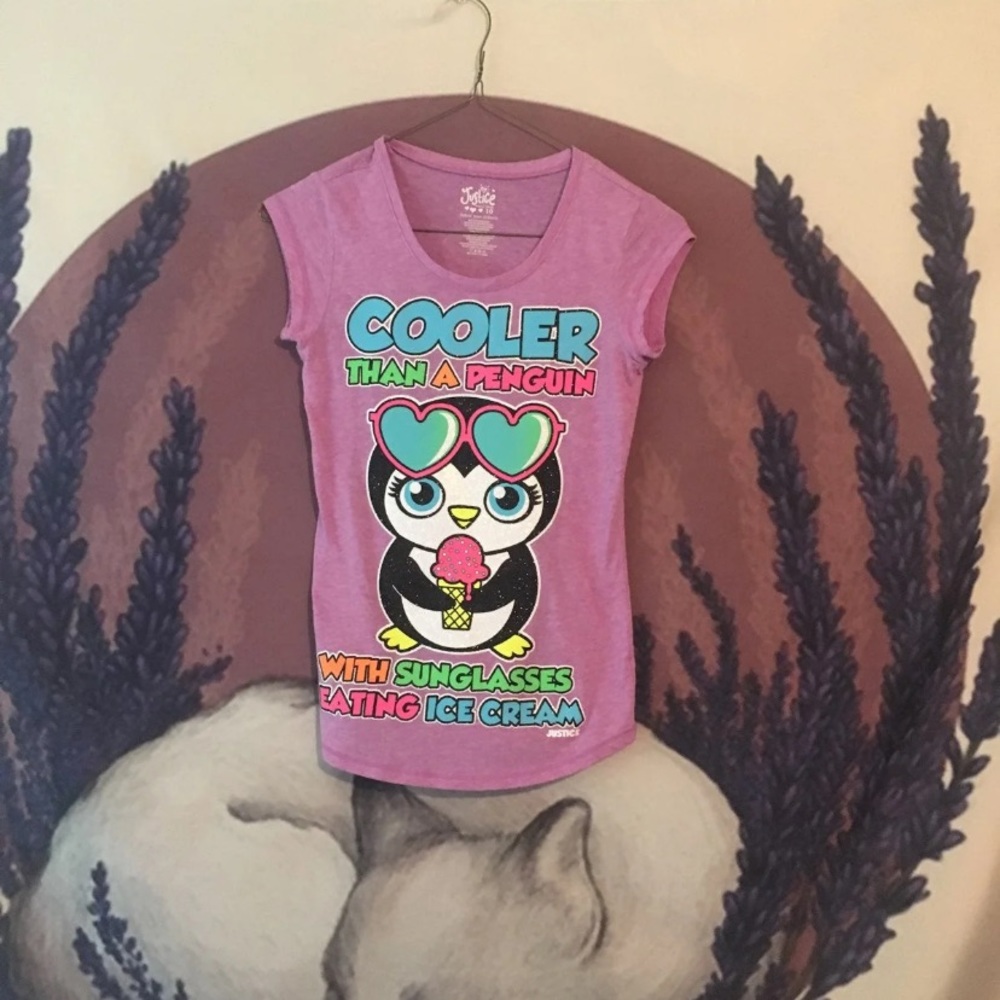 Purple justice penguin T